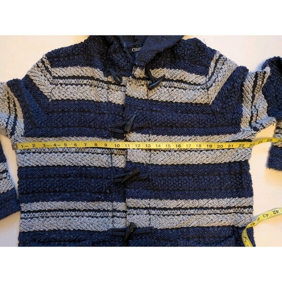 CHAPS Boho Southwestern Coastal Baja Wmn Lrg Toggle Button Sweater Hoodie Hippie - Picture 2 of 9